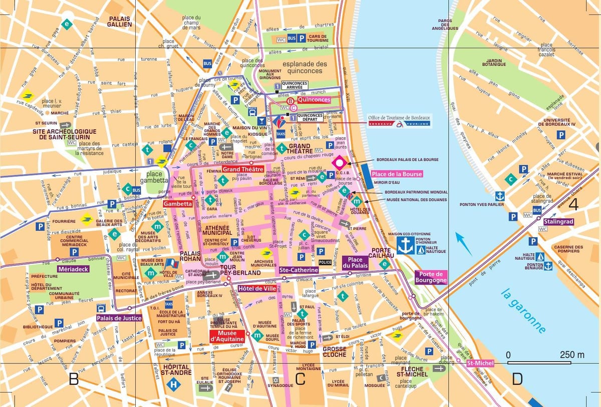 вулиці міста карту міста Бордо