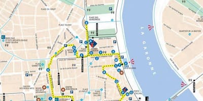 Карта Бордо пішохідна екскурсія
