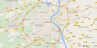 Карта околиць Бордо Франція